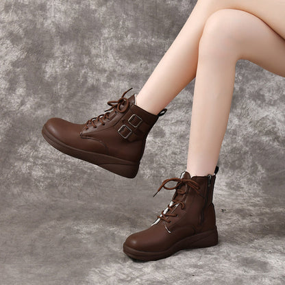 Bottines compensées en cuir Brenda